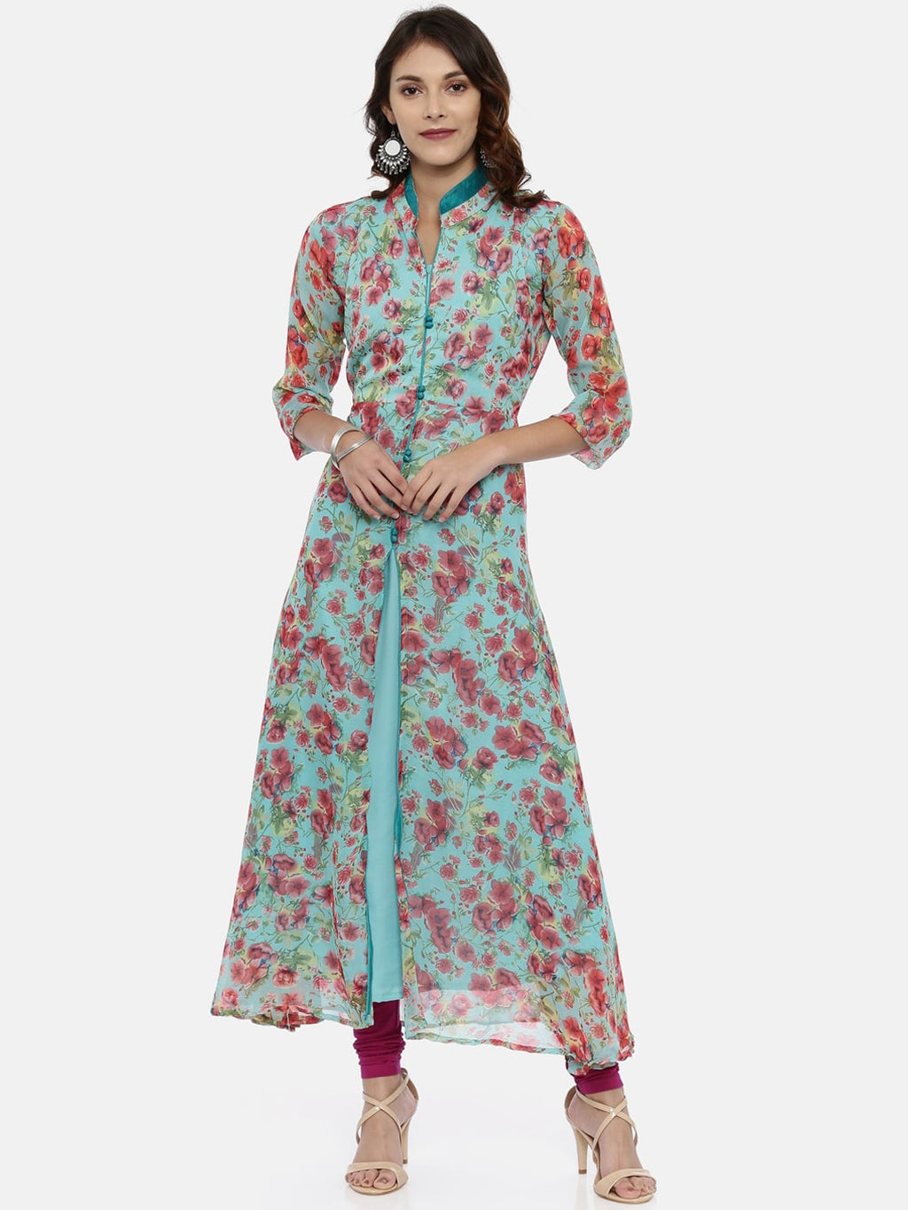 Souchii Purple Solid Slim-Fit Churidar-Length Leggings | Grocsy