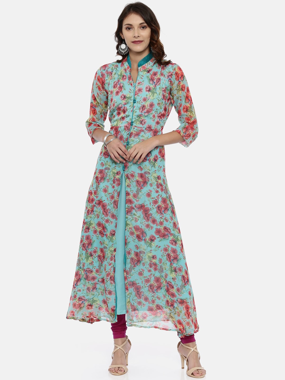 Souchii Purple Solid Slim-Fit Churidar-Length Leggings | Grocsy