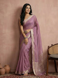 Shree Shyam Fashion Purple Cotton Saree | Grocsy