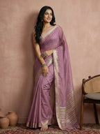 Shree Shyam Fashion Purple Cotton Saree | Grocsy