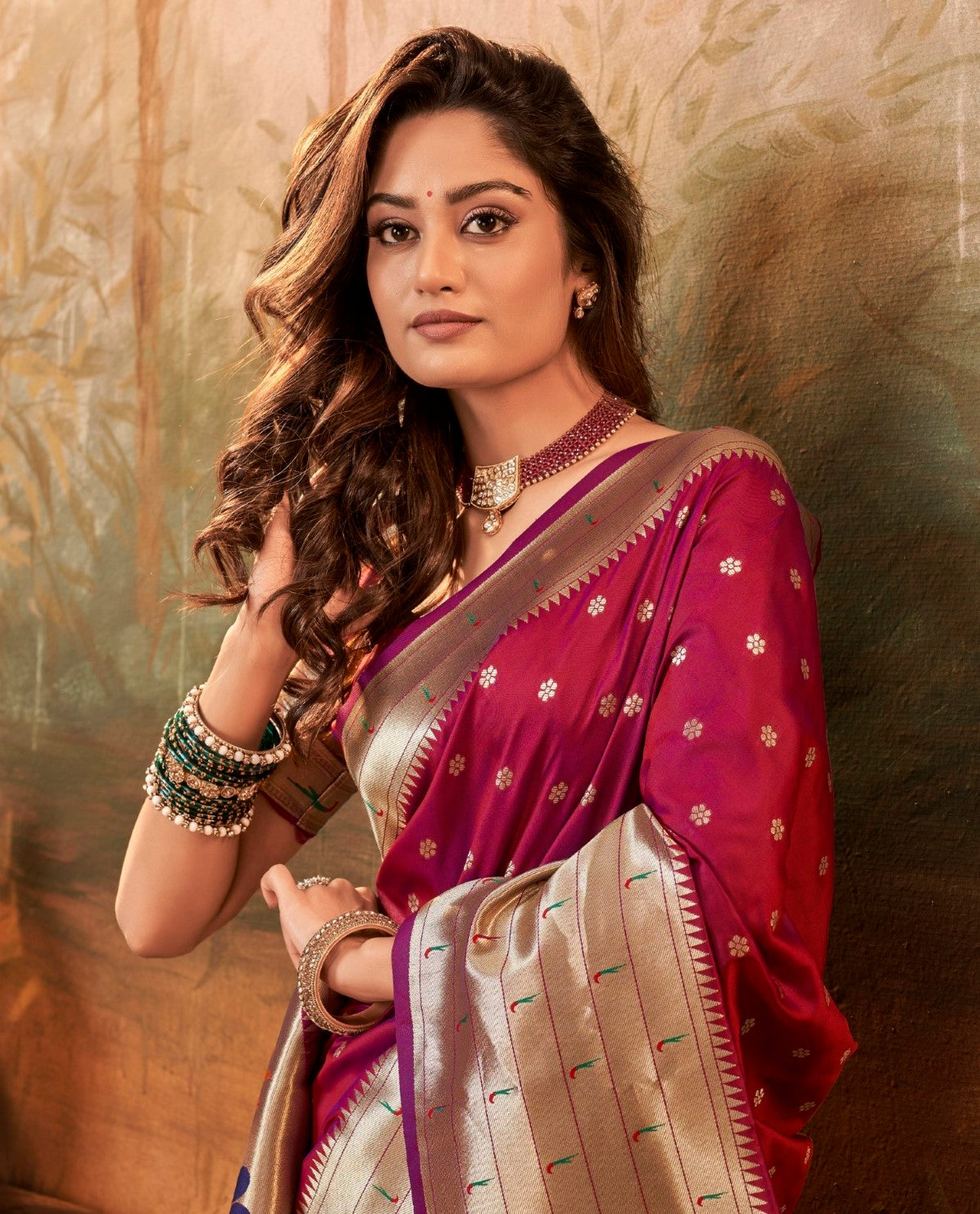 Anaita Maroon Designer Zari Weaving Pure Paithani Silk Saree With Blouse | Grocsy