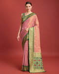 Monjolika Fashion Exquisite Designs With This Regal Rose Pink Patola Pallu Banarasi Tissue Silk Saree | Grocsy