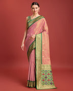 Monjolika Fashion Exquisite Designs With This Regal Rose Pink Patola Pallu Banarasi Tissue Silk Saree | Grocsy