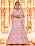 Myra Pink Crepe Heavy Embroidered Lehenga | Grocsy