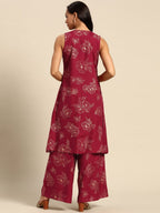 All About You Floral Print Pleated Kurta with Palazzos | Grocsy