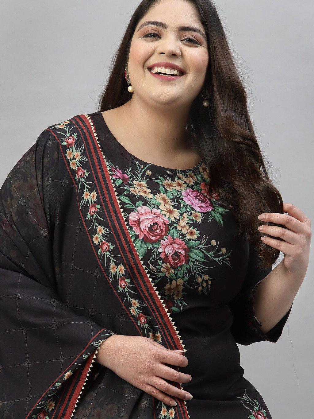 Sztori Floral Printed Regular Kurta With Palazzos & Dupatta | Grocsy