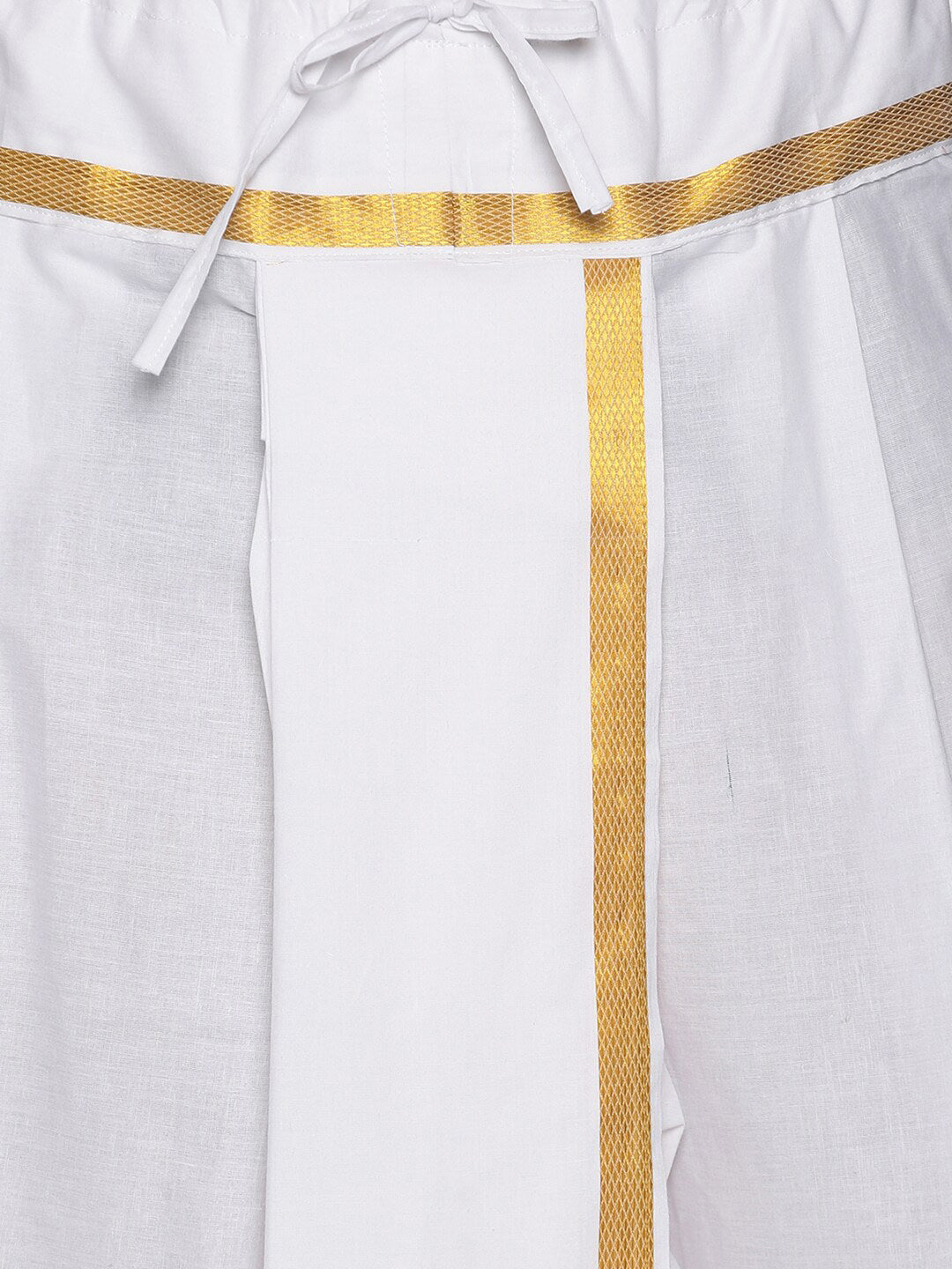 Sethukrishna Men White Solid Readymade Cotton Dhoti | Grocsy