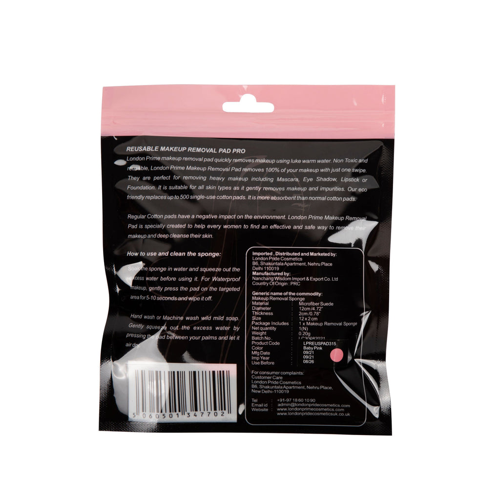 London Prime Reusable Makeup Remover Pad Pro-Baby Pink ( Formerly London Pride Cosmetics ) | Grocsy