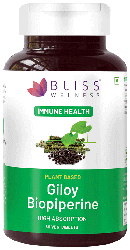 Bliss Welness Immune Health Giloy Biopiperine Veg Tablet | Grocsy
