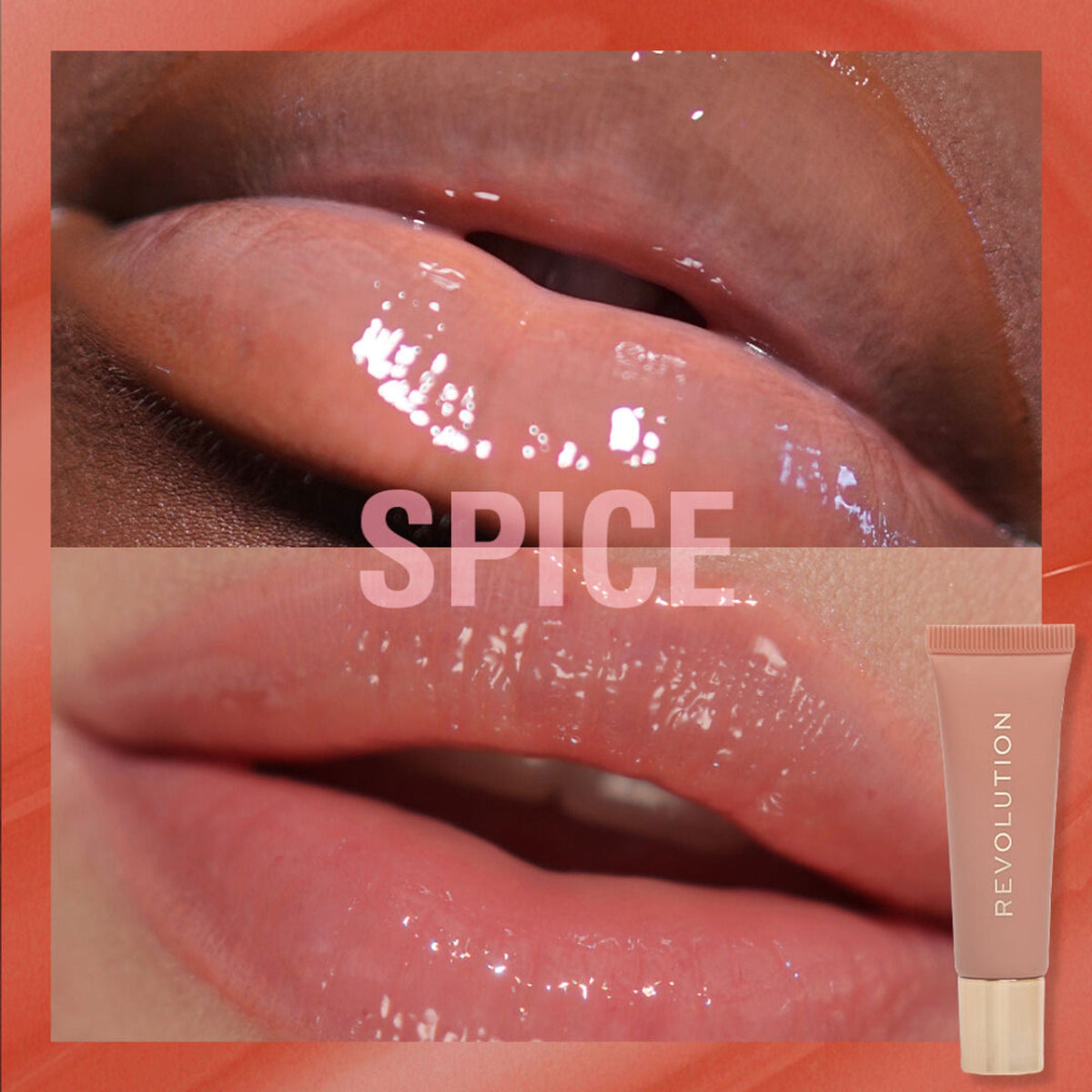 Makeup Revolution Juicy Peptide Lip Balm - Nude Spice | Grocsy