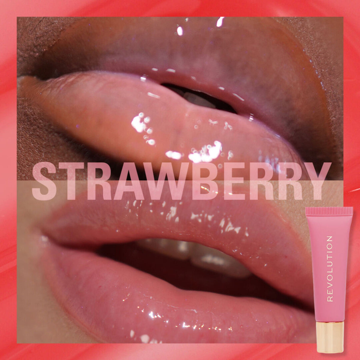 Makeup Revolution Juicy Peptide Lip Balm - Pink Strawberry | Grocsy