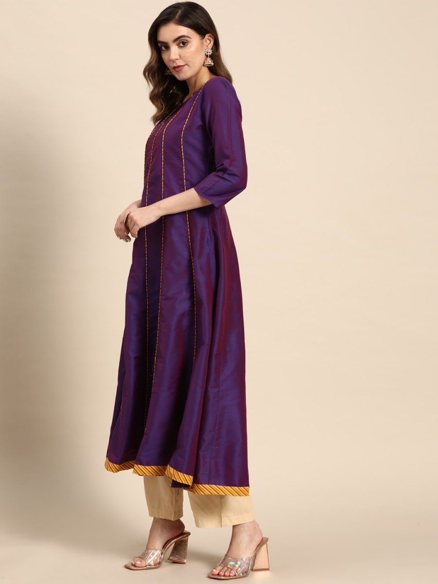 All About You Women Keyhole Neck A-Line Kurta & Dupatta | Grocsy