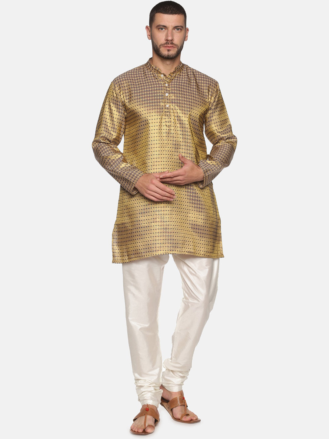 Sethukrishna Men Blue Kurta with Pyjamas | Grocsy