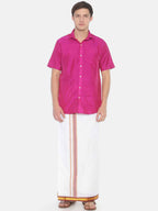 Sethukrishna White Solid Readymade Pocket Dhoti For Men | Grocsy
