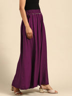 TAG 7 Women Rayon Flared Palazzos | Grocsy