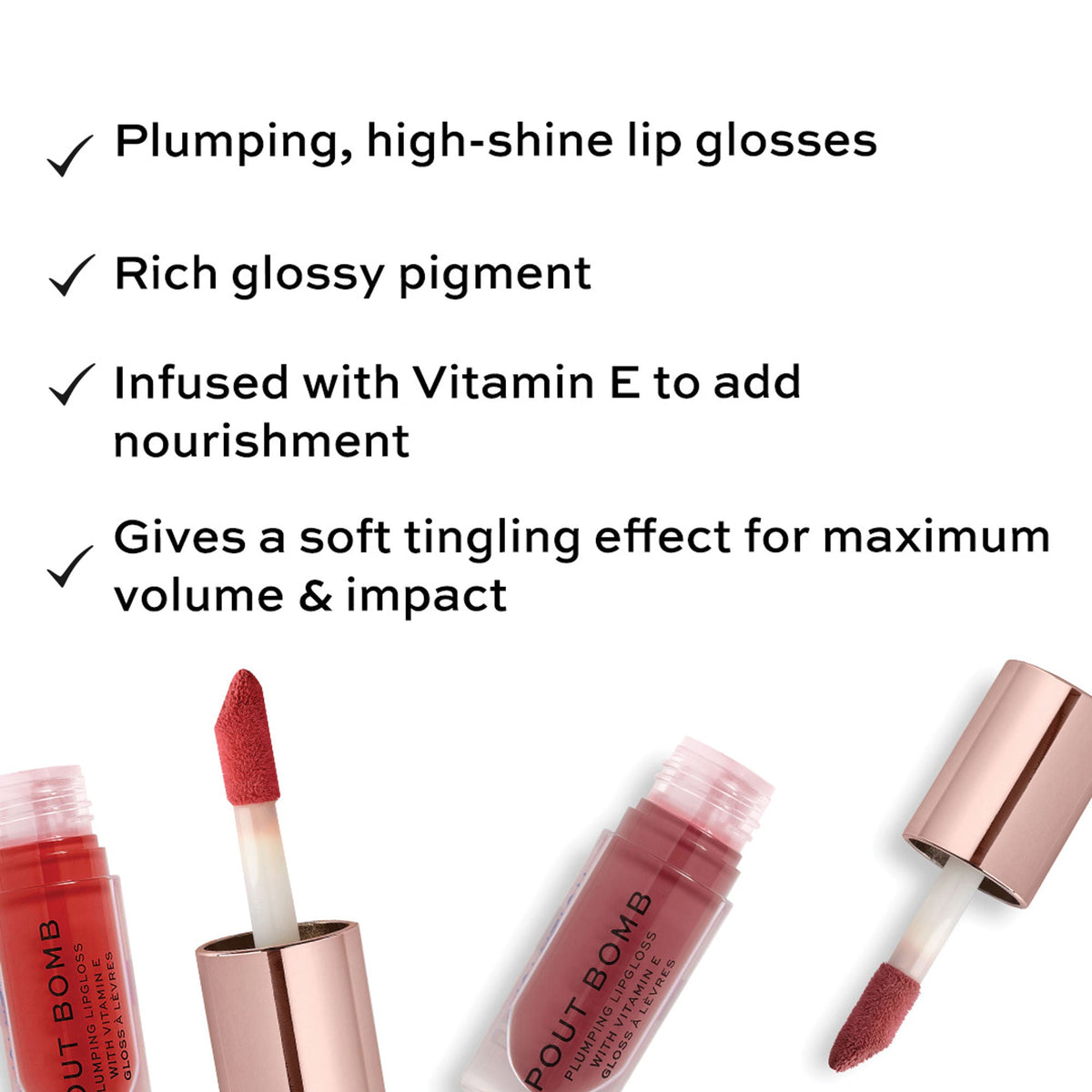 Makeup Revolution Pout Bomb Plumping Gloss - Juicy Red | Grocsy