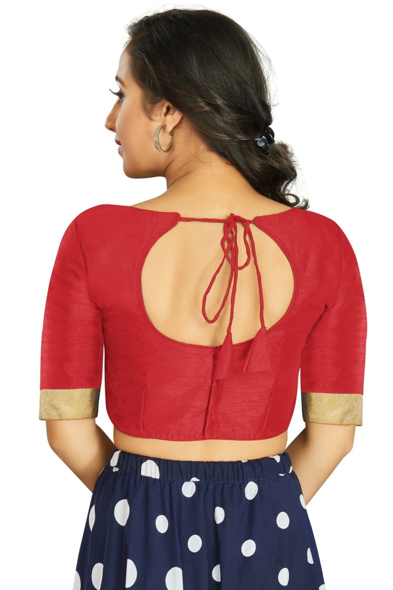 Aastha Fashion Women's Red Art Silk Designer Traditional Readymade Blouse | Grocsy