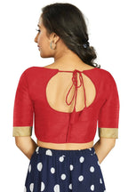 Aastha Fashion Women's Red Art Silk Designer Traditional Readymade Blouse | Grocsy
