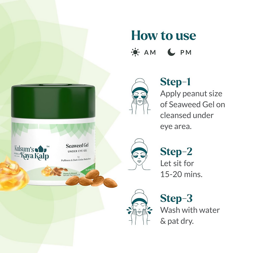 Kulsum's Kaya Kalp Seaweed Gel For Under Eye Dark Circle & Puffiness Reduction | Grocsy