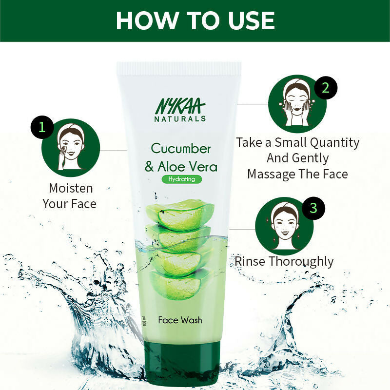 Nykaa Naturals Cucumber & Aloe Vera Face Wash for Hydrated Skin | Grocsy