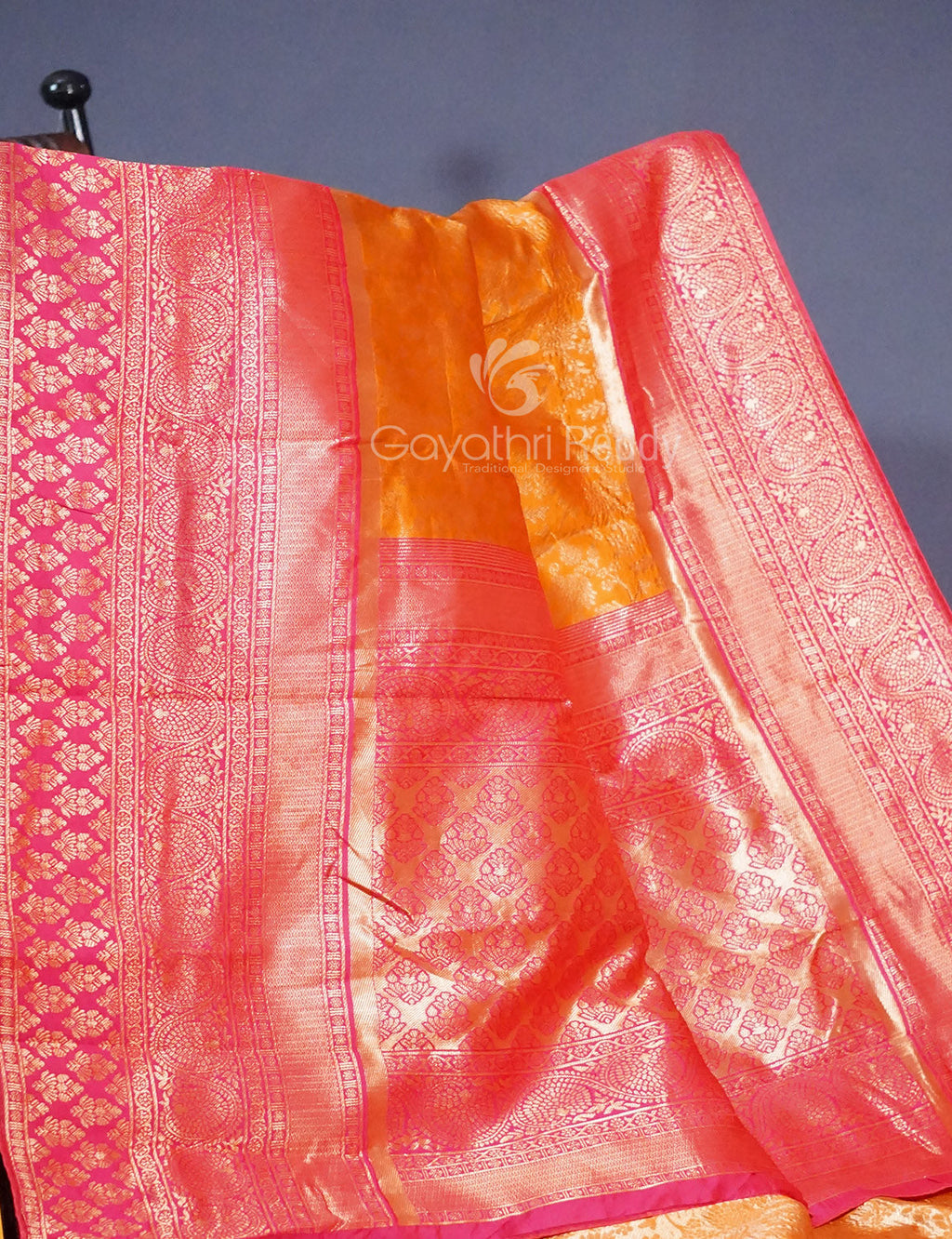 Shades of Yellow Floral Designbanaras Semi Silk Saree By Gayathri Reddy Designer Studio | Grocsy