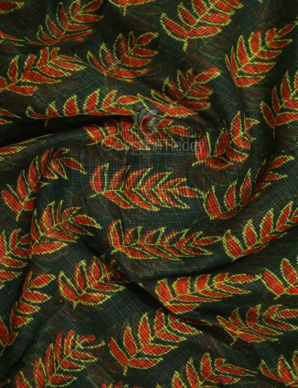 Combo of Green, Red And Yellow Colour Block Print Pure Kota Doria Printed Saree By Gayathri Reddy Designer Studio | Grocsy