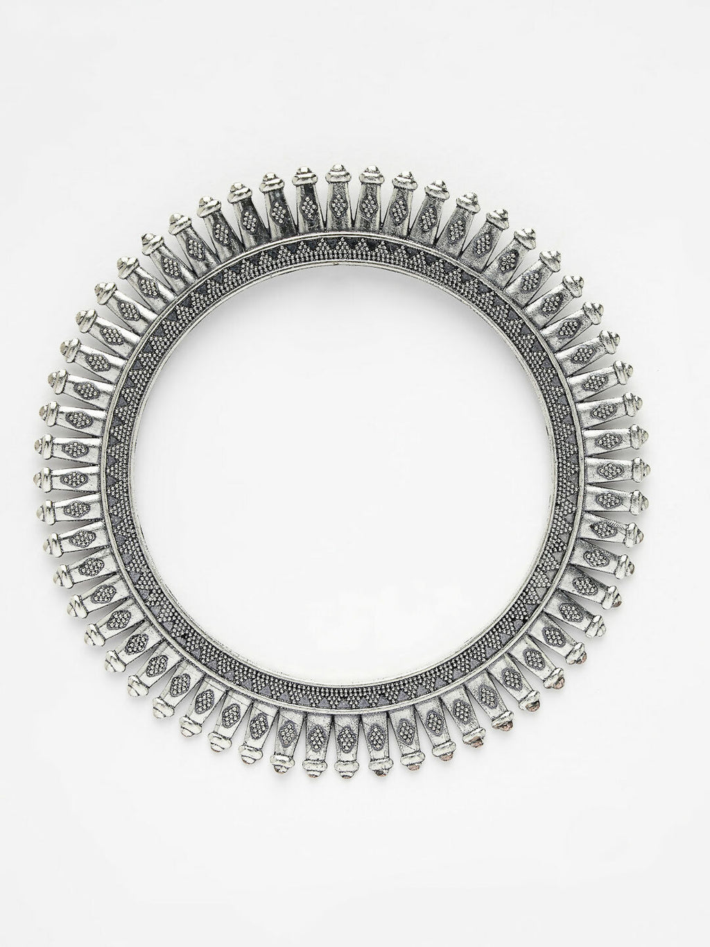 NVR Women's Set of 6 Silver-Toned German Silver Oxidised Bangles | Grocsy