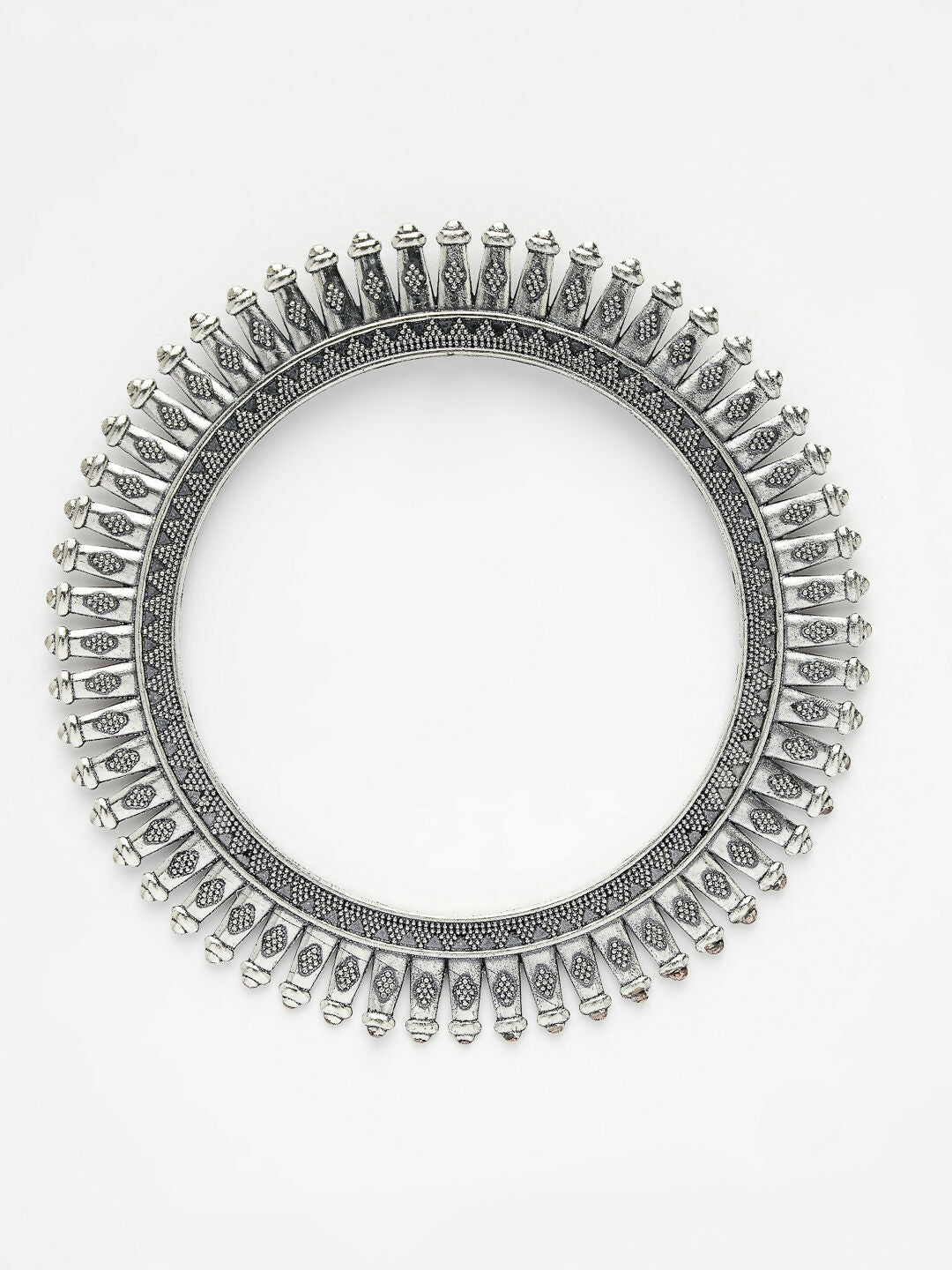 NVR Women's Set of 6 Silver-Toned German Silver Oxidised Bangles | Grocsy