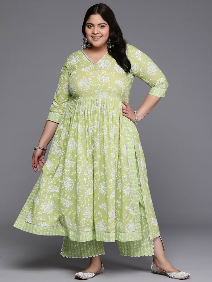 Ahalyaa Women's Traditional wear Kurta Set - Green | Grocsy