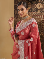 kasee Floral Chikankari Silk Blend Saree | Grocsy