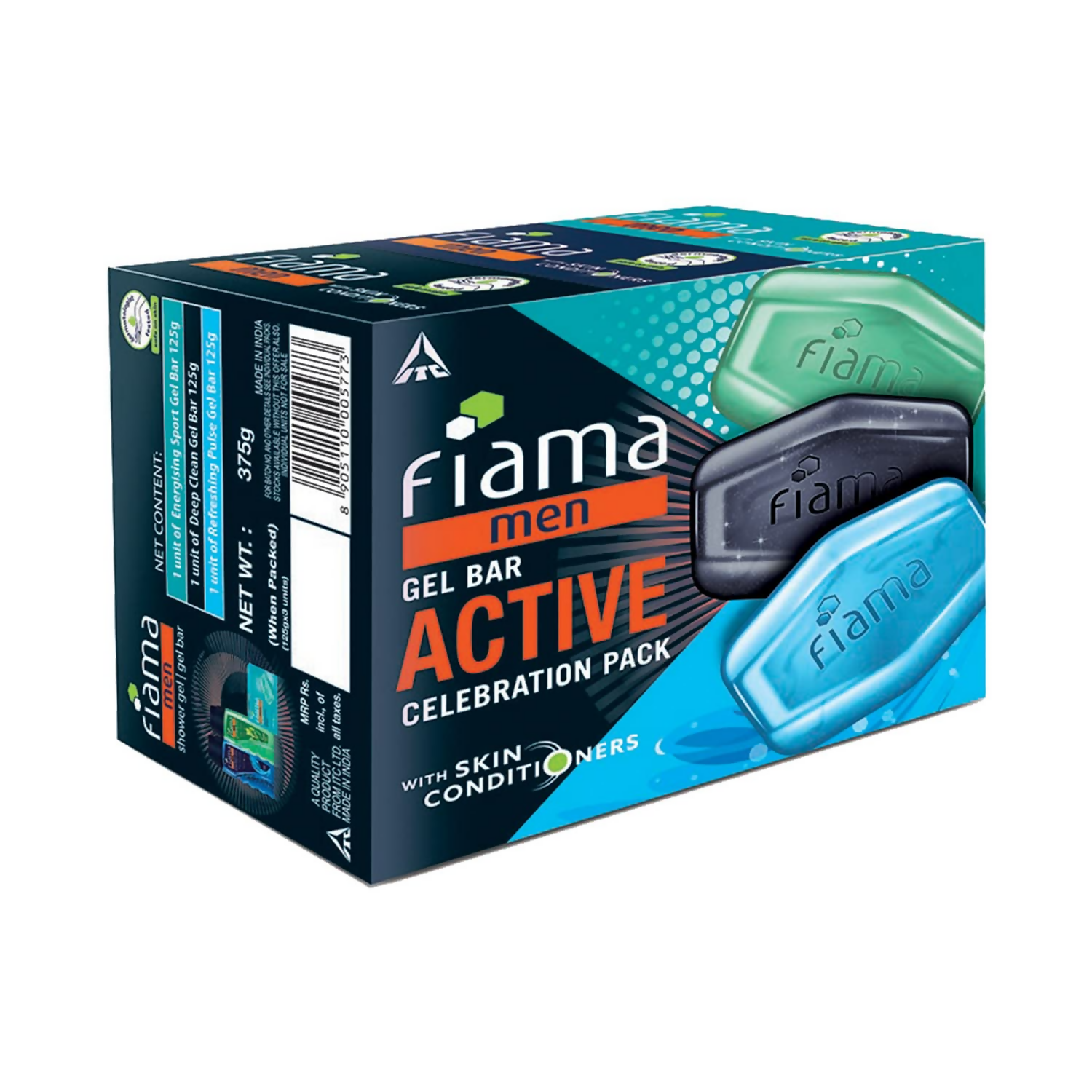 Fiama Men Gel Bar Active Celebration Pack | Grocsy