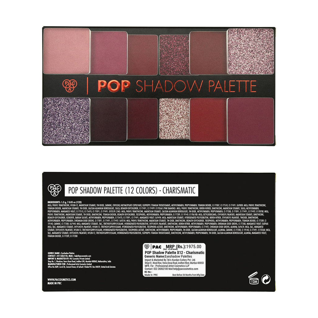 PAC Studio Pop Shadow Palette X12 - Charismatic | Grocsy