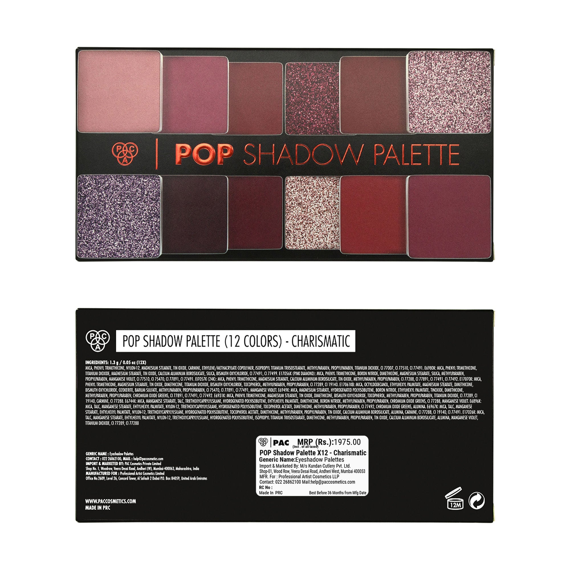 PAC Studio Pop Shadow Palette X12 - Charismatic | Grocsy