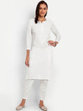 ADA Floral Embroidered Chikankari Kurta | Grocsy