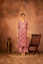 Joban Fashion Pink Hand Block Printed Cotton Suit Set | Grocsy