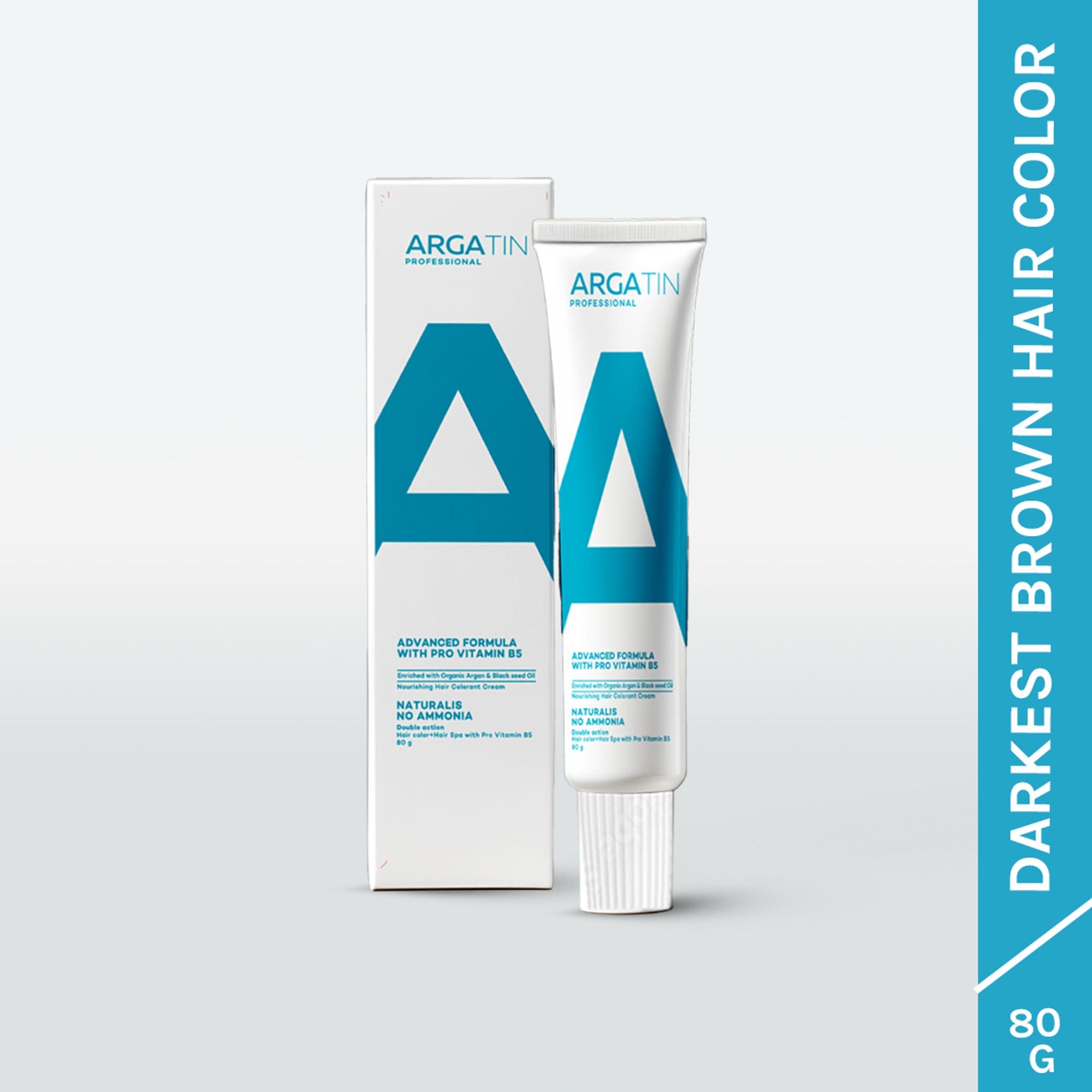 Argatin Naturalis Hair Color Cream With Black Seed Oil & Argan Oil - 2 Darkest Brown | Grocsy