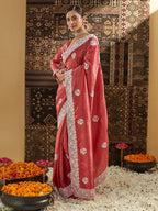 kasee Floral Chikankari Silk Blend Saree | Grocsy