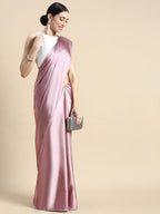 kasee Solid Satin Saree | Grocsy