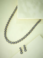 Nuyug 22K Gold-Plated Crystal Stone Studded Necklace Set | Grocsy
