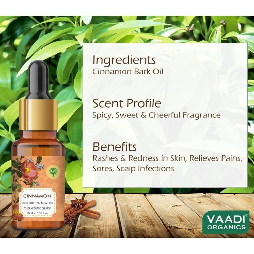 Vaadi Herbals Cinnamon 100% Pure Essential Oil Therapeutic Grade | Grocsy