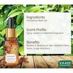 Vaadi Herbals Cinnamon 100% Pure Essential Oil Therapeutic Grade | Grocsy
