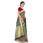 Vamika Banarasi Jaquard Rama Green Weaving Saree (Banarasi 23) | Grocsy