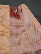 Light Rust Colour Floral Printed Semi Chanderi Saree By Gayathri Reddy Designer Studio | Grocsy