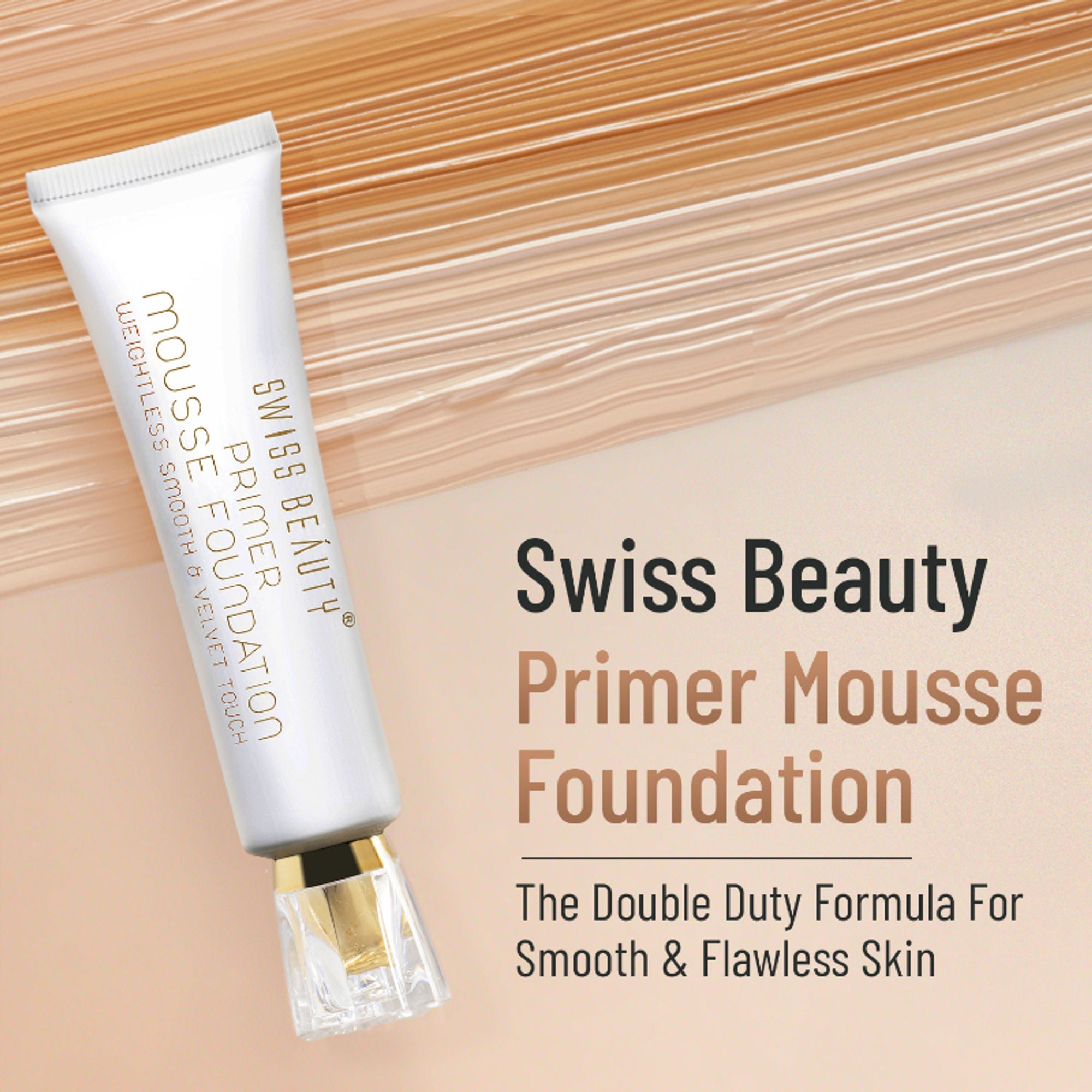 Swiss Beauty Primer Mousse Foundation - N06 Beige | Grocsy