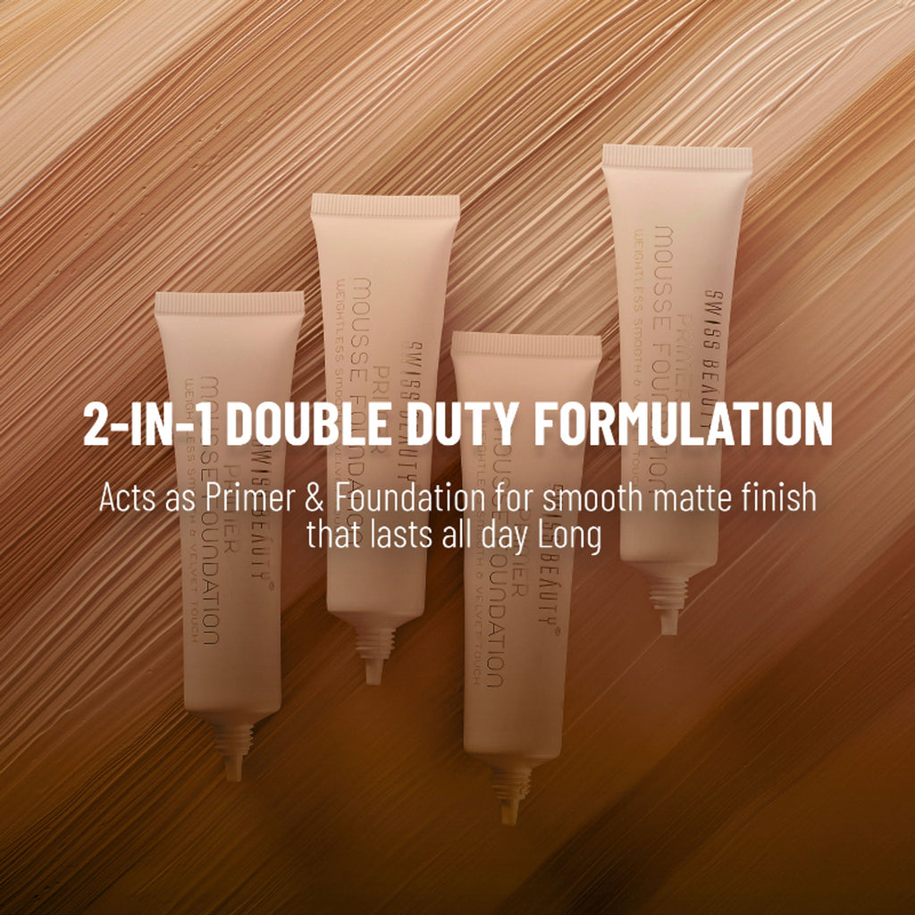 Swiss Beauty Primer Mousse Foundation - 1 White Ivory | Grocsy