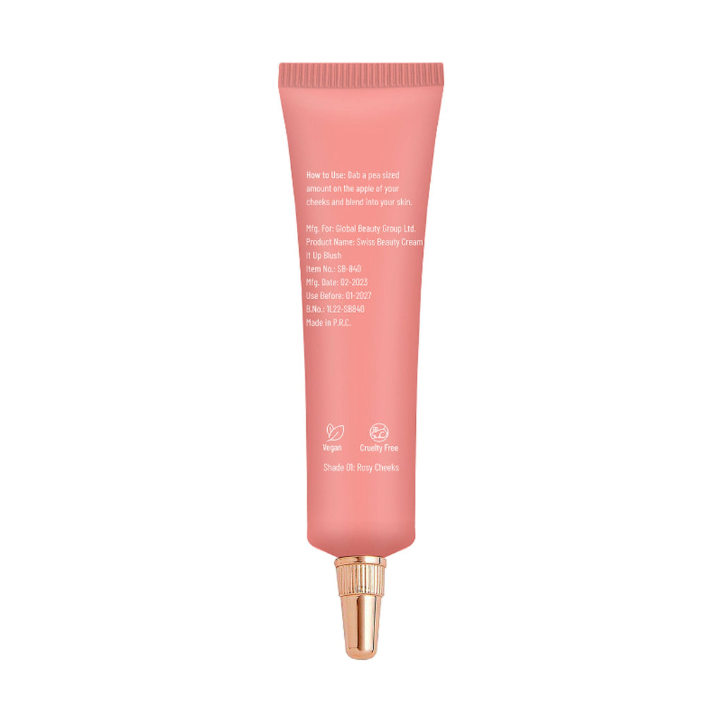 Swiss Beauty Cream It Up Blusher With Shea Butter , Multi-Functional , Matte Finish - 1 Rosy Cheeks | Grocsy