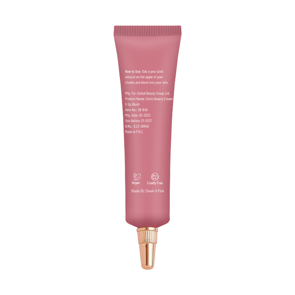 Swiss Beauty Cream It Up Blusher With Shea Butter , Multi-Functional , Matte Finish - 5 Cheek-o-pink | Grocsy