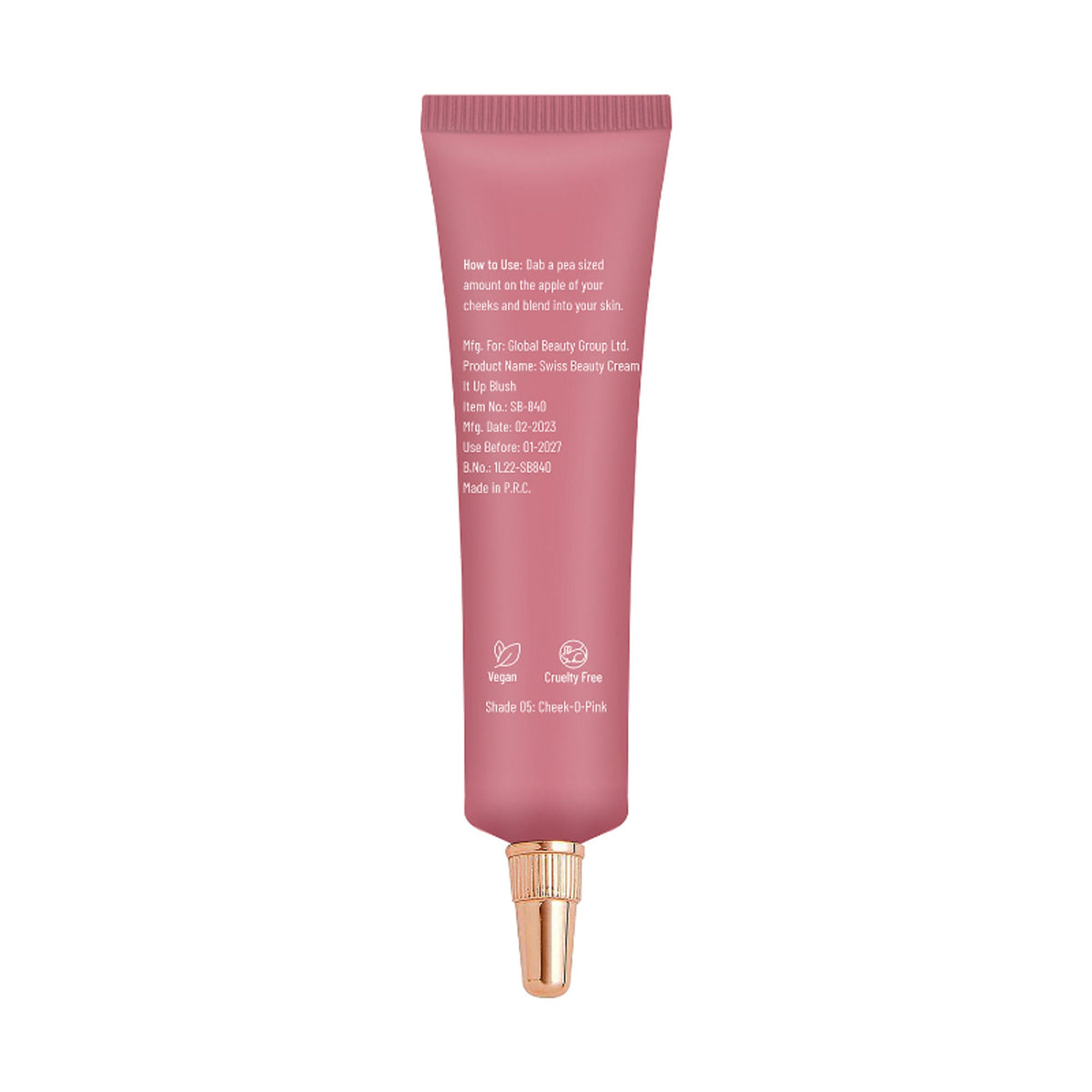 Swiss Beauty Cream It Up Blusher With Shea Butter , Multi-Functional , Matte Finish - 5 Cheek-o-pink | Grocsy
