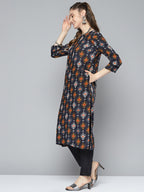 HERE&NOW Women Ethnic Motifs Printed Kurta with Trousers | Grocsy