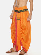 Sethukrishna Men Orange Solid Readymade Dhoti Pant | Grocsy